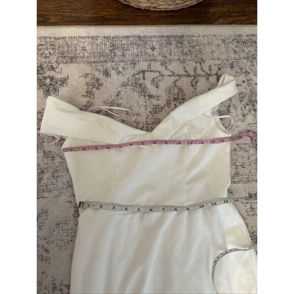 Lulus Arienne White Off-the-Shoulder Mermaid Maxi Dress Medium Bridal Wedding - Picture 5 of 8